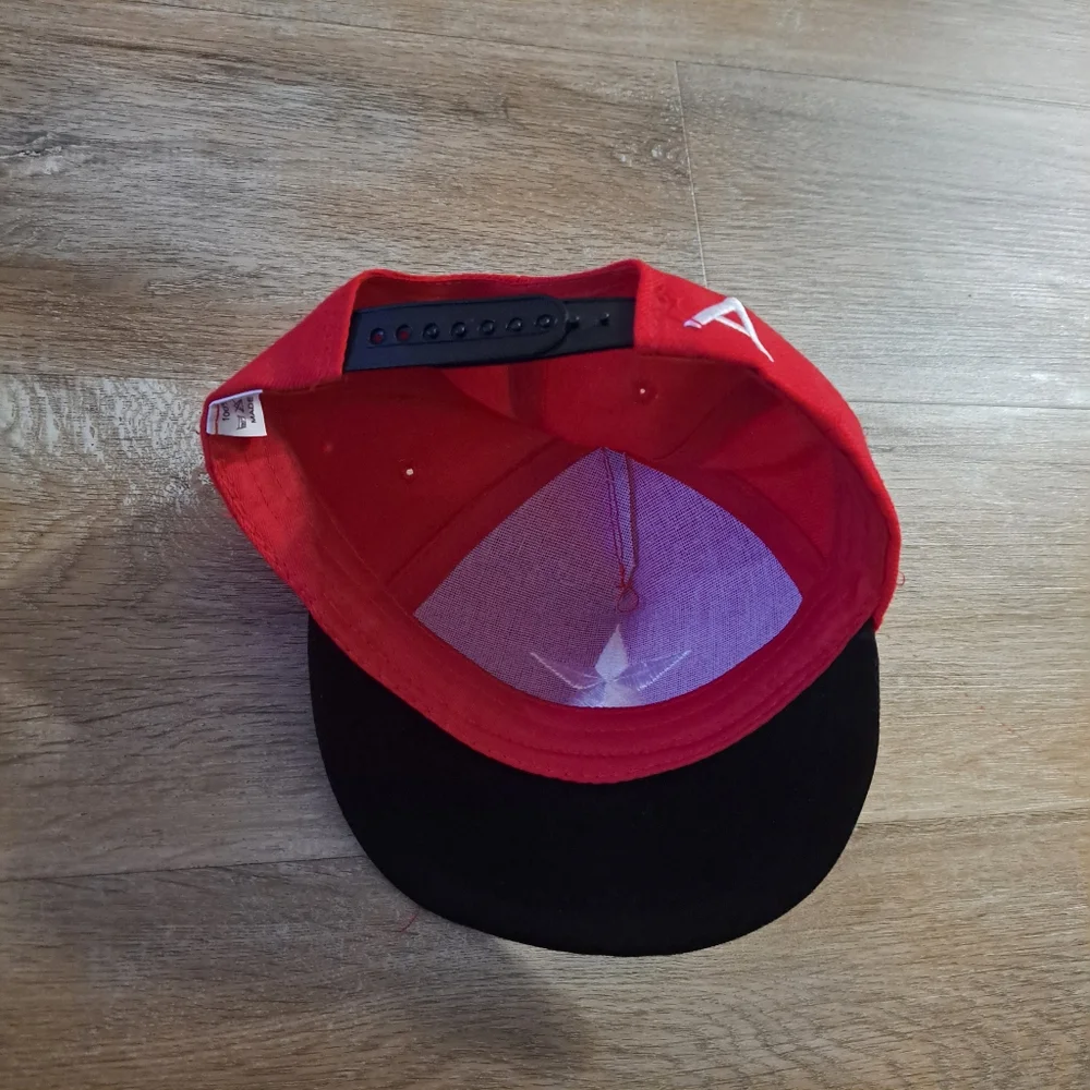Red & Black Kid's Cap with White Star Kids Snapback Baseball Hat O/S NWOT